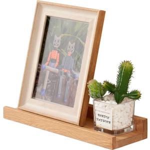 Natural Oak Wood Wall Shelves - Floating Shelf, 12 Inch, Display Picture Ledge, Bedroom, Living Room, Bathroom, Office, Kitchen Storage