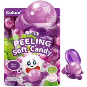 COKOC Peelable Gummies Grape,Peeling Gummies Grape Candy,Individual Packaging 2.64oz Bag Fruit Peelable Candy(Pack of 3) 2 Box, Best By: 06/06/2026