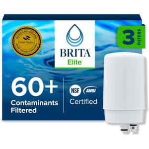 Brita Replacement Water Filter for Faucet Mount, Removes 99% of Lead, Sink Filtration System, White, 3 Count