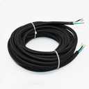 18/3 20Ft Vintage Electrical Wire Rayon Covered Lamp Cord Braided Black 18 AWG 3 Conductor Flexible Fabric Pendant Lighting Power(10A)
