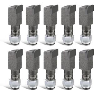 10 Pack 2-1/2"Lx3/4"W Stump Grinder Teeth with 5/8" Nuts Carbide Tipped Compatible with Sha-ver SC50/SC50-H/SC25/SC25-H/SC30/SC30-H/Woods SG100, Stump Grinder Parts for Cutting Tree Stub