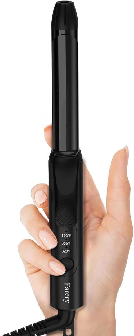 FARERY Travel Curling Iron, 1 Inch Mini Curling Iron Travel Size with 3 Adjustable Temp, 100240V Dual Voltage, AutoOff, Ceramic Mini Hair Curler with Keratin&Argan Oil Infuse, Includes Storage Bag