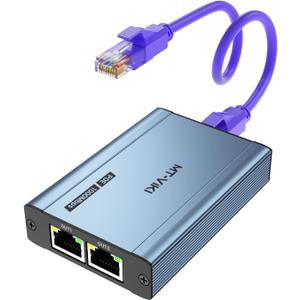 MT-VIKI Upgraded 1 to 2 1000Mbps Ethernet Splitter, No Power Supply Required, Dual RJ45 Splitter for Cat5e/6/7/8 Cable, Works with POE IP Camera, POE Switch and More