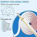 118in Wall Cable Hider, Flexible Wire Cord Management Self-Adhesive Cord Covers for Wires on Wall, Side Open One Cord Cable Raceway Wire Cover for Cords, HDMI Cord Hider for Wall Mount TV