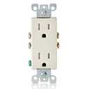 Leviton 15 Amp Decora Tamper-Resistant Duplex Electrical Wall Outlet, 10 Pack, T5325-TMP, Light Almond
