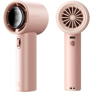 JISULIFE Portable Handheld Fan, Speed(1-100) Adjustable Turbo Mini and 3600mAh Battery Rechargeable Personal Fan, Digital Display, Gifts for Women Men Travel/Camping/Outdoor-Pink