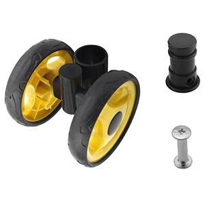 MroMax 1Pc 3.6 Inch Stroller Wheel Set, 92mm x 18mm Swivel Wheel, for 19mm Circular Pipes, Plastic Swivel Wheel Replacement for Stroller and Pet Stroller Black&Yellow