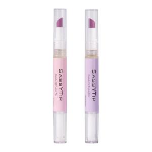 Ceramic Cuticle Pusher & Oil Pen, 2ml Rose/Lavender/Fragrance Free Scented Nail Care Pen, Gentle Cuticle Remover for Dry & Damaged Nails, Moisturize Strengthen Brighten (Pink&Purple)