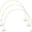 Frienda 3 Sets 10 ft Light Arch for Christmas Holiday Garden Arch Stand with 3 Pcs 66ft 8 Modes LED Christmas String Lights for Xmas Wedding Doorway Pathway Yard Party(Warm Yellow)