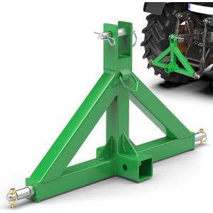 3 Point Trailer Hitch with 2" Receiver Quick Hitch Compatible with Category 1 Tractors(Green), Heavy Duty Towing Hitch Tractor Drawbar Hitch Adapter for BX, Kubota, John Deere, NorTrac, Kioti, Yanmar