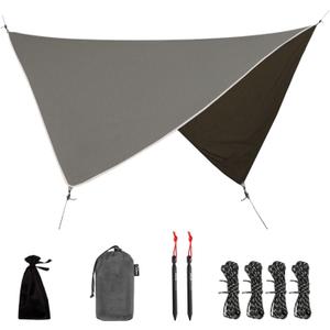Hammock Tarp - Rain Tarp for Camping Hammock Tent 11 x 9 ft-Camping Gear Must Haves w/Easy Set Up Including Tent Stakes and Carry Bag