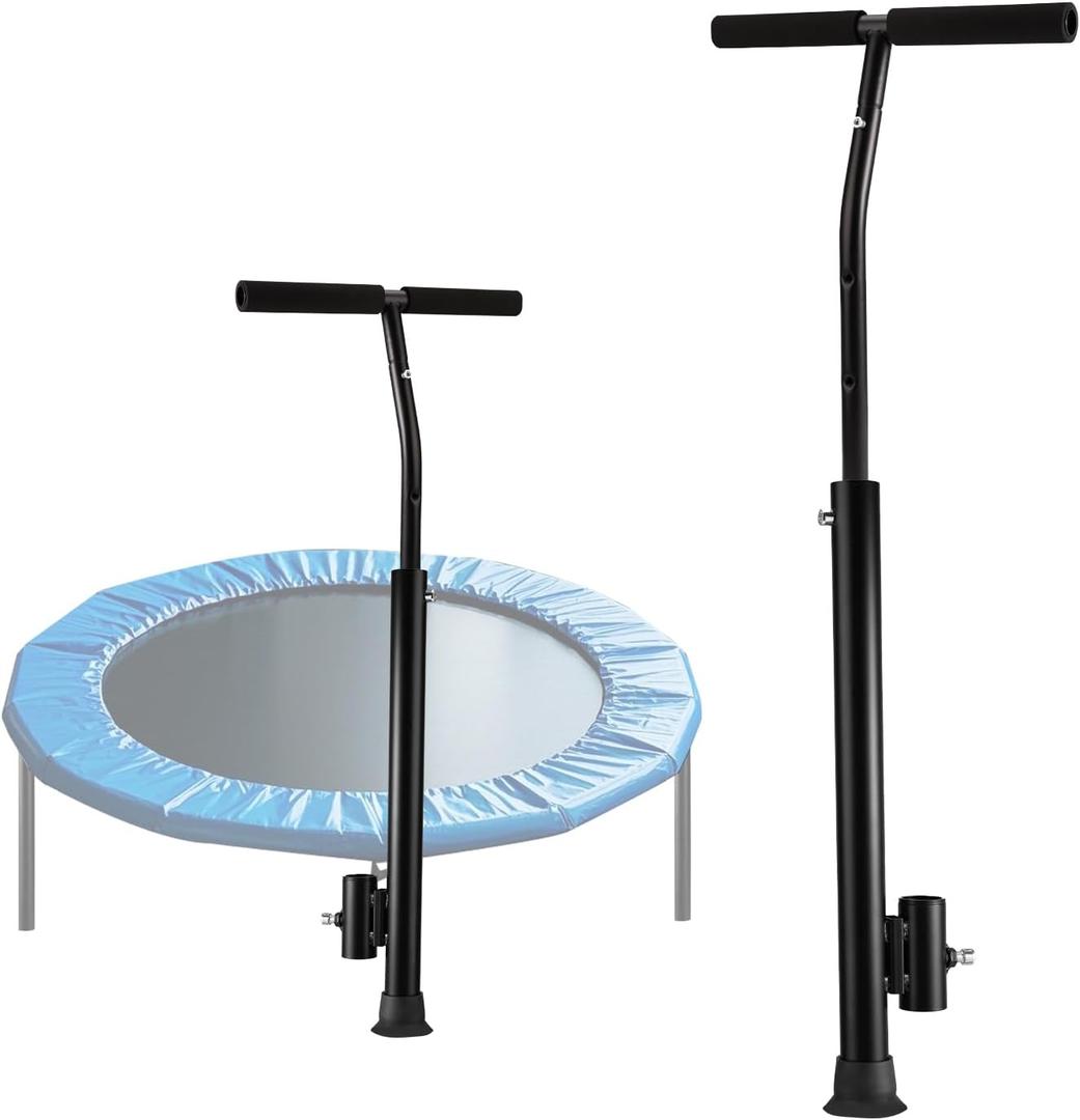 Rebounder Handle Bar, Adjustable Length Stable Soft Foam Surface Fitness Trampoline Handle Bar Only for Adults Straight Legs Within 0.98 Inches in Diameter (Trampoline not Included)
