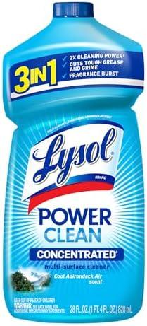 Lysol Power Clean Multi-Surface Cleaner, 2x Concentrated Pour, Cool Adirondack scent, 28 Fl Oz Lysol Power Clean Multi-Surface Cleaner, 2x Concentrated Pour, Cool Adirondack scent, 28 Fl Oz