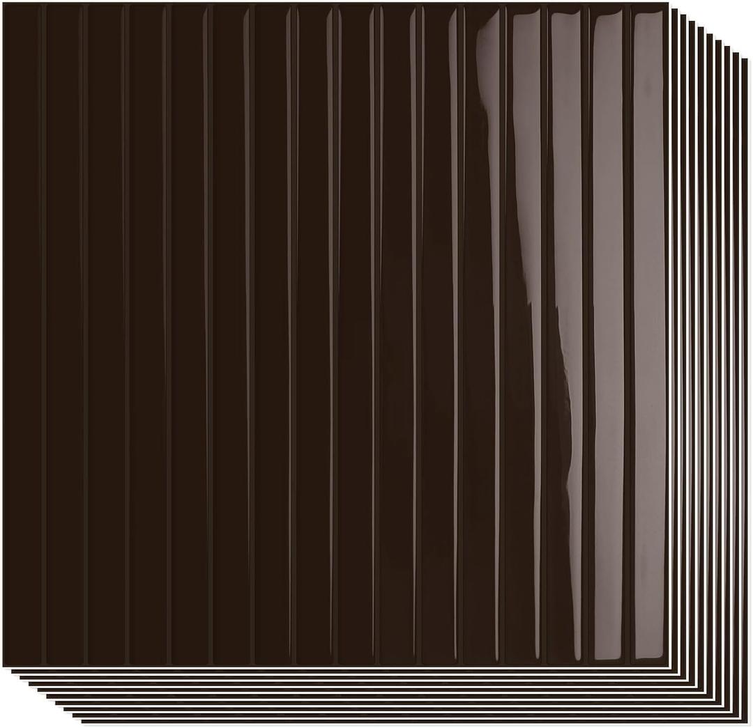 10-Sheet Upgraded Thick Peel and Stick Kitchen Backsplash Tiles,Waterproof Premium Self-Adhesive Wall Tile Stick on Backsplash for Kitchen,Bathroom and Fireplace(Brown,12"12")