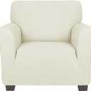 ZNSAYOTX Chair Slipcovers with Arms for Living Room High Stretchy Spandex Pet Friendly Armchair Furniture Protection Covers Washable (Light Beige, Chair) (Small)