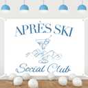 Apres Ski Party Decoration Backdrop 3 x 5 ft Apres Ski Banner Decor for Winter Bachelorette Party Embellishment Atmosphere Creation