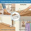 203 Brands New Disposable Try On Socks - Beige Tan Footies (Beige)