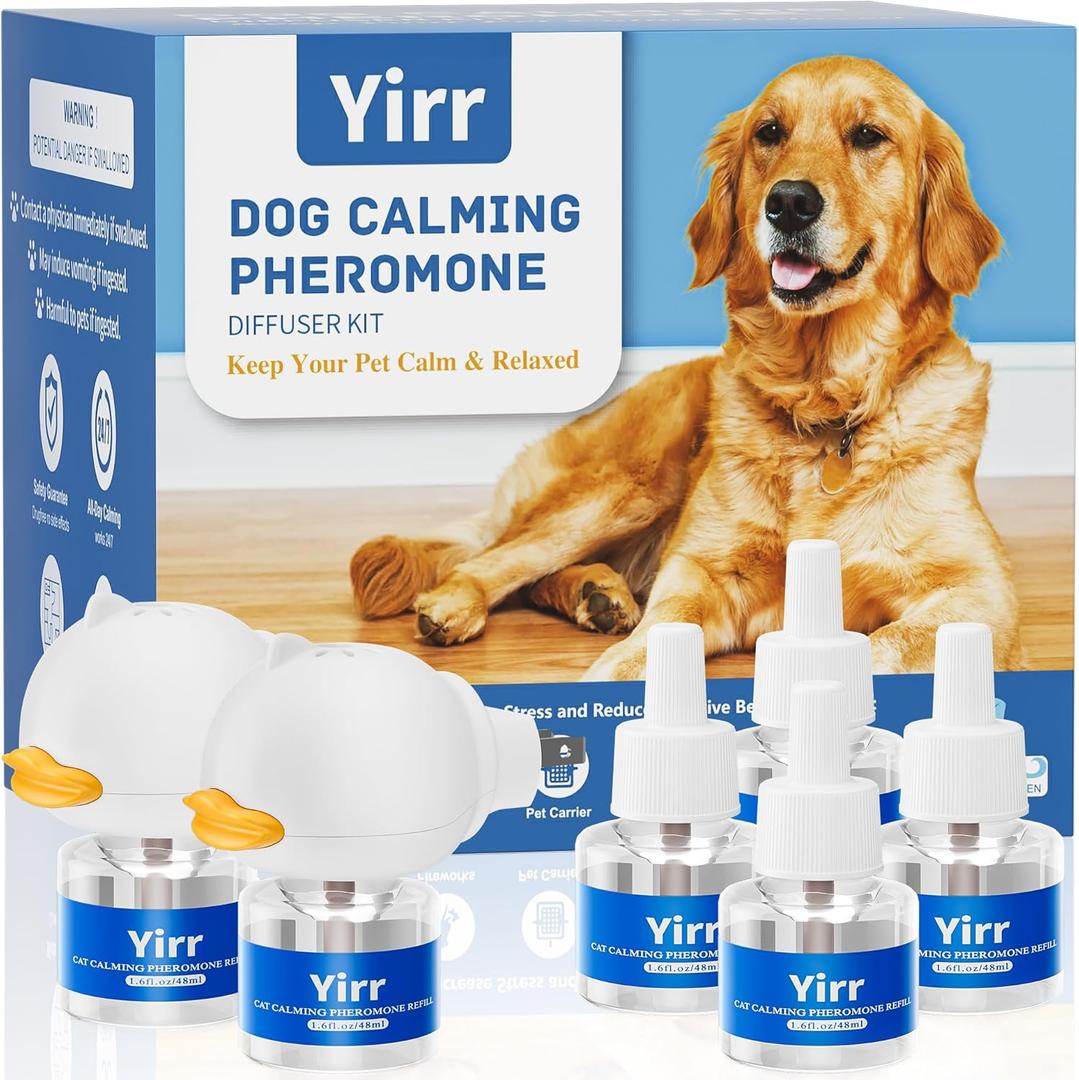 Dog Calming Diffuser, 8 in 1 Dog Pheromones Calming Diffuser, Relaxing Pheromone for Dogs Relief Stress Anxiety Reduce Aggression Barking, Help Train Dog to Pee, 2 Diffuser 6 Refill (48ml) Dog Calming Diffuser, 8 in 1 Dog Pheromones Calming Diffuser, Relaxing Pheromone for Dogs Relief Stress Anxiety Reduce Aggression Barking, Help Train Dog to Pee, 2 Diffuser 6 Refill (48ml)