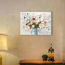 Christian Flower Wall Art Bible Verse Wall Decor Rustic Floral Scripture Canvas Paintings Inspirational Religious Picture Posters Prints Christian Faith Based Gifts for Home & Office Decor 16x12in