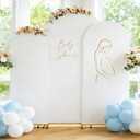 EMART Arch Backdrop Cover Set of 3(6FT/6.6FT/7.2FT) - Spandex White Arch Covers Fitted Arch Backdrop Stand for Wedding, Birthday, Baby Shower Decor