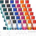 Teenyyou 36 Pcs 30/50/100ml Empty Glass Perfume Bottles Bulk Pack for Perfume Makers Refillable Atomizer Cologne Bottles DIY Vintage Fragrance Packaging Glass Bottling Supplies (Multicolor,30 ml)
