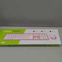 Wireless Keyboard and Mouse Combo, Full Size Slim Thin Cordless Keyboard Mouse with Numeric Keypad, Quiet Computer Keyboard Mice Set 2.4G Stable Connection Adjustable DPI (Rose Gold)
