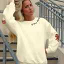 DUTUT Game Day Sweatshirt Women: Cute Football Bow Graphic Pullover Tops Casual Football Season Long Sleeve Shirt (L)