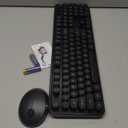 Wireless Keyboard and Mouse Combo, Ergonomic Full Size Typewriter Retro Round Keycaps Keyboard, Compatible with Windows, PC, Perfect for Home and Office Keyboards (Black)