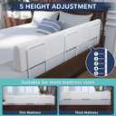 FigTime Bed Bumper for Toddlers, Foam Bed Rail for Toddlers, Toddler Bed Rail Bumper, Soft Safety Bed Guard Rail for Kids, Bed Side Rail for Twin, Full, Queen & King Beds (White, 59", 3-Bracket), 59IN