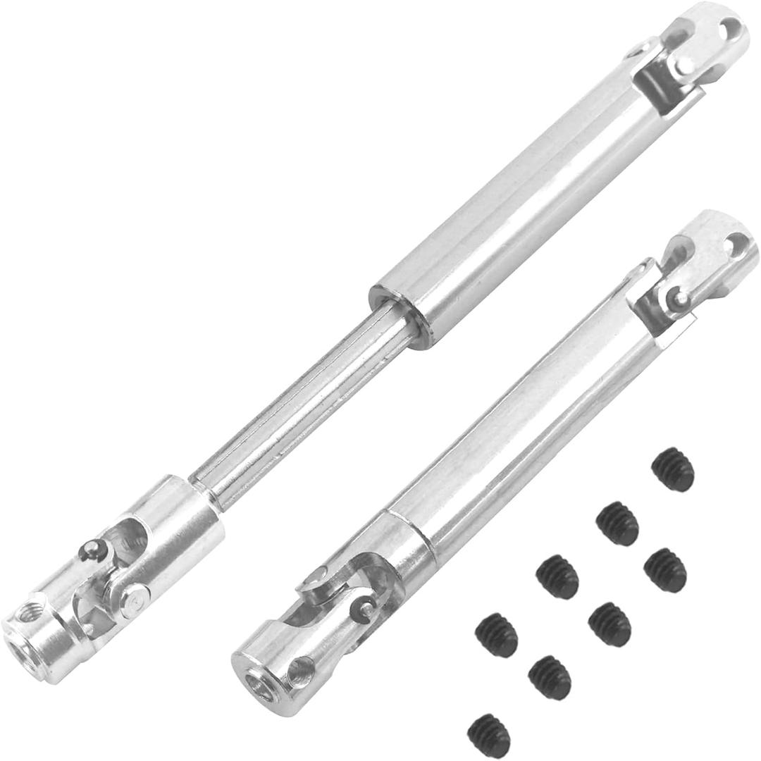 2Pcs Vgoohobby Metal Centre Transmission Shaft Drive Shaft Dogbone Compatible with Axial SCX10 SCX0016 Tamiya CC01 RC4WD D90 90028 1/10 RC Rock Crawlers Car (110mm-155mm)
