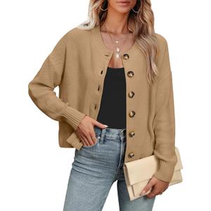 ANRABESS Women Cardigan (Beige, M)