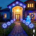 Brightown Large Snowflake Pathway Lights,Total 20-Pack 34" Outdoor Snowflake Christmas Lights Decor for Yard, 8 Modes Sidewalk Marker Stake for Driveway Walkway, IP44 Waterproof, Blue and White