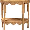 Bali & pari Paisley Bohemian Scallop Light Honey Rattan Console Table, 28.7 inches x 18.1 inches x 30.7 inches