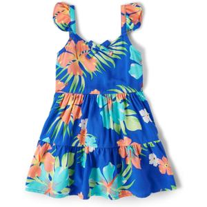 The Children's Place and Toddler Short Sleeve Casual Dresses (12-18 Months, Cool Cobalt Tropical)