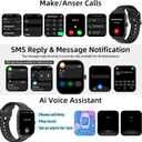 Smart Watch, GPS & Free Maps, 1.96" HD Screen, AI, Bluetooth Call & Text, Health, Fitness & 24/7 Sleep Tracker, 100+ Workout Modes, 5 ATM Water-Resistance, for Men & Women, Android & iOS, 2 Bands