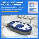 Yankee Pool Cover for Oval Pool | 16 x 32-ft | Oval Winter Pool Cover for Above Ground Pools | Extra Thick & Durable, UV-Resistant | Above-Ground Pool Protection