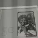 DEMDACO Wall or Tabletop Picture Frame With 4 x 6 Inch Photo Insert Stoneware Ceramic, 50th Year Anniversary