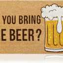 Beer - 17"x29" - Coir Door Mat with Heavy Duty Backing - Welcome Mats for Entryway, Porch - Anti-Slip PVC & Coconut Fiber Surface - Natural Home Accessories, Minimalist Original Design