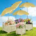 4 Pack Plant Umbrellas for Outdoor Plants 25" Larger Garden Umbrella Sun Shade with Adjustable Angle 40" Higher Sun Protection Cover Shade for Plants, Potted Flower,Garden Bed