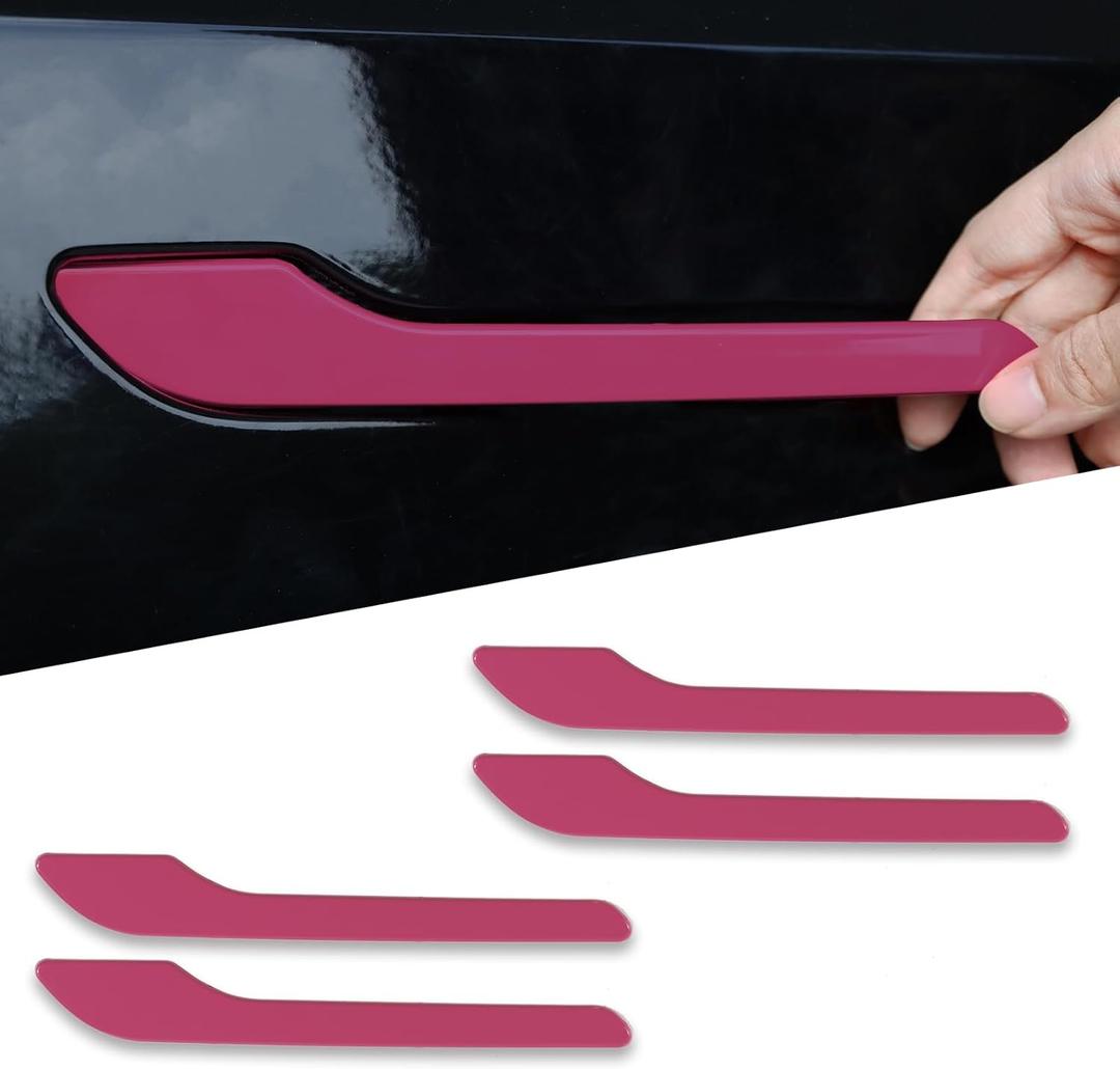 Door Handle Cover Fit for Tesla Model 3/Y 2017-2025 Model Y Juniper, 4 PCS Door Handle Protective Cover for Tesla Accessories (Purple)