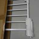 24-29 Inch Narrow Baby Gate, Pressure Mounted No Drilling Dog Gate for Stairs & Doorways, White Metal Safety Gate Indoor for Kids and Pets