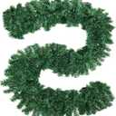 Incbruce 9 FT Artificial Christmas Garland Decorations, Green Pine Needles Garland for Wall, Home Fireplace, Table, Indoor, Outdoor Holiday Christmas Decorations (Pack of 1)