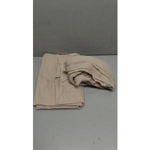 Dark Taupe 108 Inch Linen Pleated Curtains 2 Panel Set for Living Room Industrial Farm House Cotton Rustic Back Tab Light Filtering Long Window Curtain 108 Inch Length for Bedroom Primitive Earth Tone