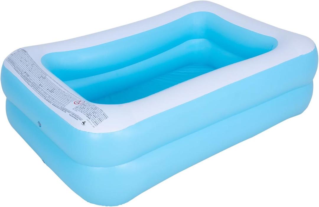 Inflatable Swimming Pool for Kids Outdoor Ground Rectangular Kiddie Pool (Max 43x34.5x13 Inch)