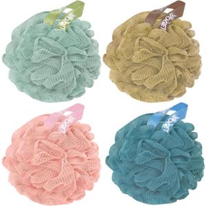 Yoget 4 Pack Shower Loofah Sponge, 60G Bath Sponge,Exfoliate, Cleanse, Soothe Skin