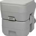 Outvita Outdoor Portable Toilet, 5.3 Gallon Waste Tank Porta Potty with Pressure Pump Double Outlet Leak-proof Clips for Camping Travel RV Boat Truck