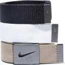 Nike Men's 3 Pack Golf Web Belt (White/Khaki/Black)