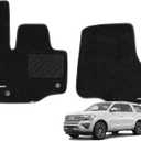 WENNEBIRD Superior Carpet Front Row Floor Mats for 2018-2024 Ford Expedition/Expedition MAX, 0.6-Inch Ultra-Thick, Noise-Reducing, All-Weather Waterproof Anti-Slip  2-Pc Set