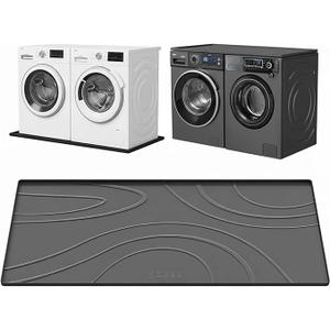 Washing Machine Drain Pan Silicone mat – 53.5x26.8 Inch Non-Slip Waterproof Washer Drip Tray, Anti-Vibration Soft Mat for Under Dryer or Washer, Floor Leak Protector for Laundry Room