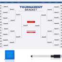 Pasimy 32 Team Basketball Tournament Bracket Board 24 x 36 Inch Reusable Sport Team Dry Erase Board Blank with Marker Pen Cloth Eraser for Game School Classroom Gift Party Favor